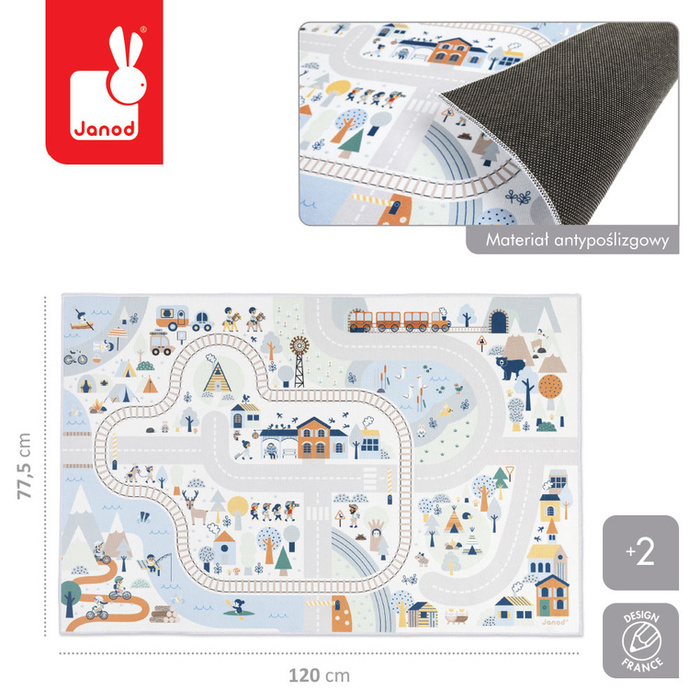 Mata dla dzieci do zabawy z drogą Biała Dolina Cross Roads Janod