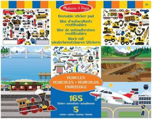 Książeczka z naklejkami wielokrotnego użytku Pojazdy Melissa & Doug