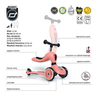 SCOOTANDRIDE Highwaykick1 2w1 Jeździk i hulajnoga 1-5 lat Peach