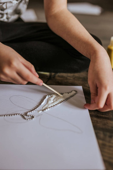 Zestaw kreatywny dla małych artystów Malowanie łańcuszkiem Pouring painting Kwiaty I love creativity 5 projetówJanod 