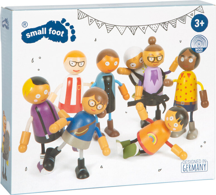 Zestaw giętkich drewnianych lalek Rodzina z dzieckiem Small Foot
