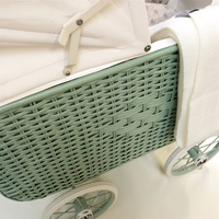 Wózek retro dla lalek Doll Pram Retro Rattan Green Astrup