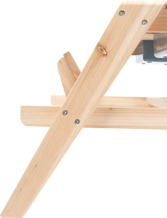 Drewniany stolik ogrodowy dla dzieci z ławką z chowanymi pojemnikami Small Foot