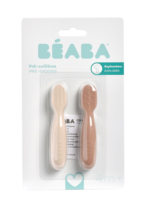Łyżeczki-gryzaki dla niemowląt zestaw 2 szt praline/clay Beaba