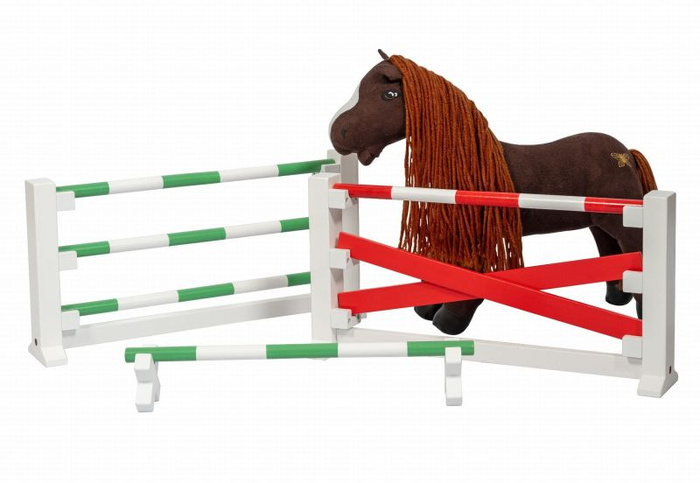 Przeszkoda drewniana biało-czerwona dla kucyka Minis 30 cm Astrup