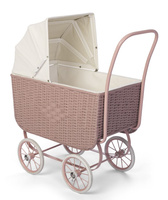 Wózek retro dla lalek Doll Pram Retro Rattan Rose Astrup