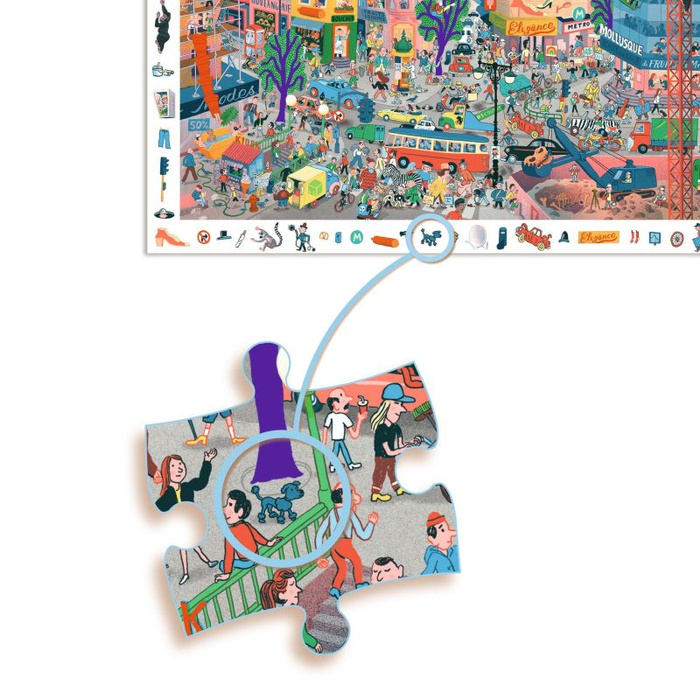 Puzzle dla dzieci obserwacja Miasto 200 elementów Djeco