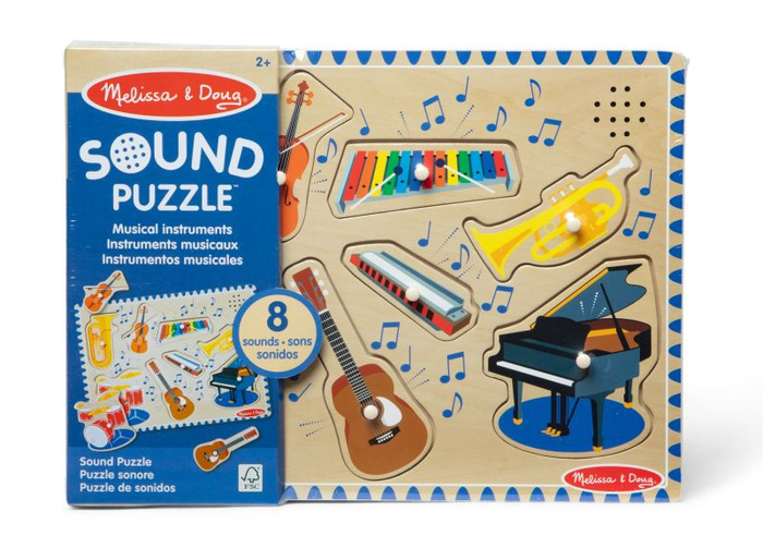 Interaktywna układanka drewniana z dźwiękiem Instrumenty Melissa & Doug