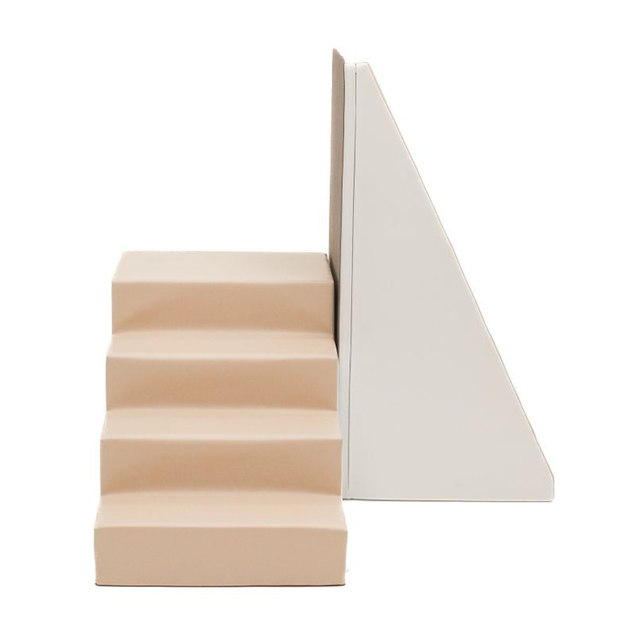 Duże klocki piankowe do wspinaczki i aktywnej zabawy dla dzieci schodki i ślizgawka zestaw beżowo biały Slider IGLU