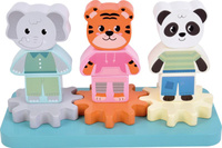 Układanka klocki drewniane na palikach zwierzątka w dżungli Small Foot