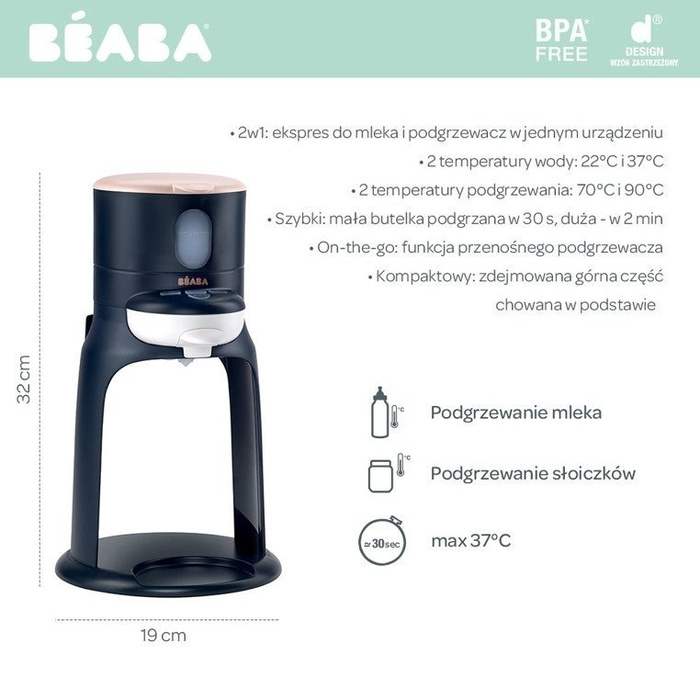 Beaba NOWY Bib'expresso® Ekspres do mleka 2w1 Night blue