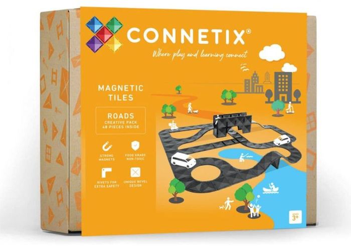 Klocki magnetyczne dla dzieci Creative Roads Pack 48 el Connetix 