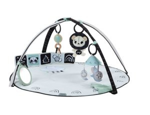 Tiny Love Gimnastyka dla bobasów Mata edukacyjna z regulowanymi pałąkami i zawieszkami Decor czarno-biała