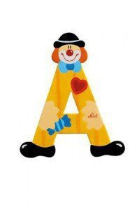 Drewniana literka A, Clown