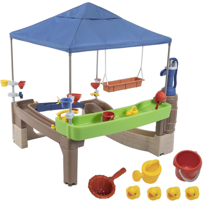 Step2 Wodny Plac zabaw z baldachimem do zabawy pompą i akcesoriami dla dzieci Pump & Splash Shady Oasis