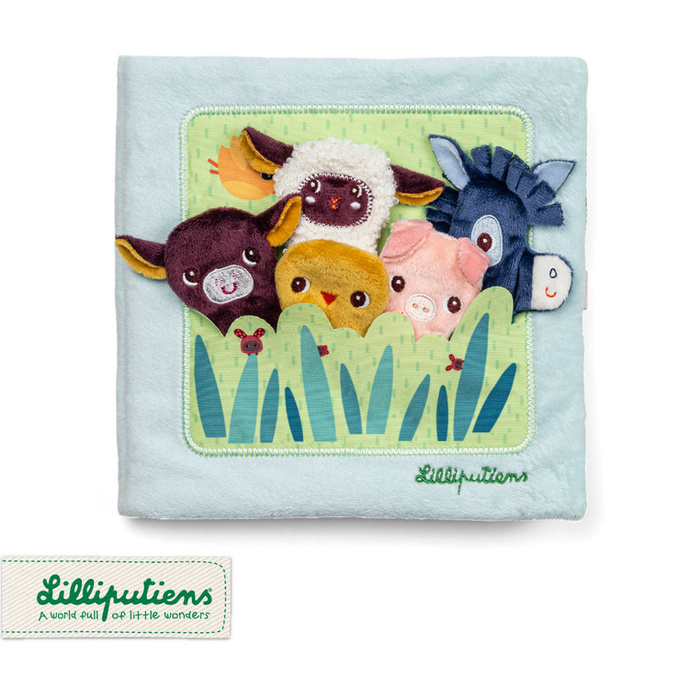Lilliputiens Książeczka aktywizująca z mini-pacynkami Młode zwierzątka dla niemowląt i maluchów