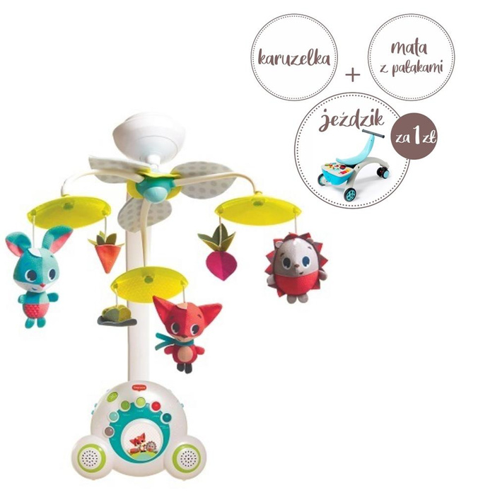 Tiny Love wielofunkcyjna Karuzela dla bobasów Rośnij z muzyką Zabawa na łące