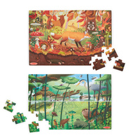 Dwustronne puzzle podłogowe 2w1 szukaj i znajdź Let’s Explore 48 el. Melissa & Doug