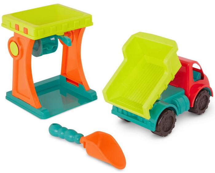 Zestaw do przesiewania piasku dla dzieci ciężarówka B.Toys – akcesoria do zabaw outdoorowych