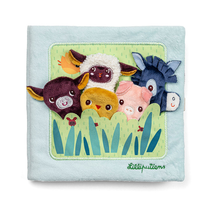 Lilliputiens Książeczka aktywizująca z mini-pacynkami Młode zwierzątka dla niemowląt i maluchów