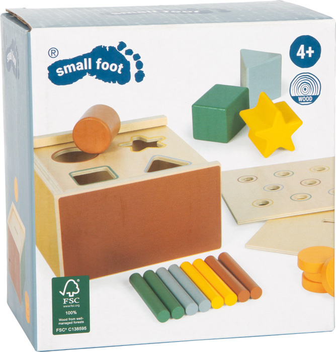 Drewniany sorter dla dzieci kształty i kolory Montessori Small Foot