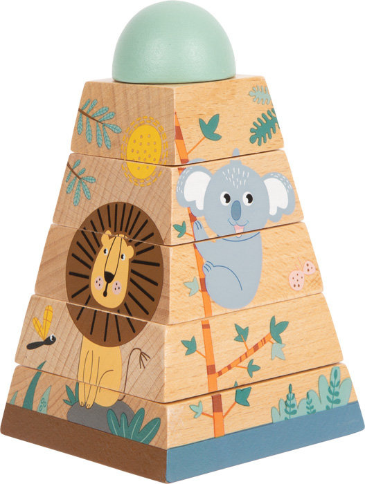 Układanka drewniana wieża na paliku Safari Small Foot