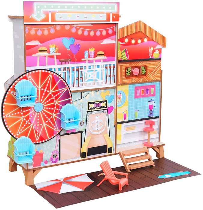 Dwustronny domek dla lalek diabelski młyn Fun Beach House KidKraft 
