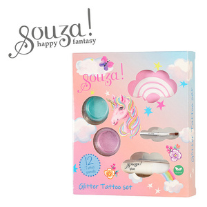 Jednorożec Tatuaże brokatowe z szablonami dla dzieci 12 el. Souza!