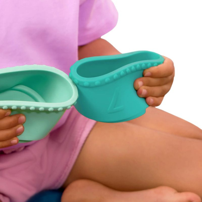 Miękkie kubeczki i klocki sensoryczne 2w1 dla dzieci Stackin’ Squishies B.Toys