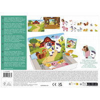 Układanka magnetyczna Farma 12 drewnianych figurek zwierząt Goula