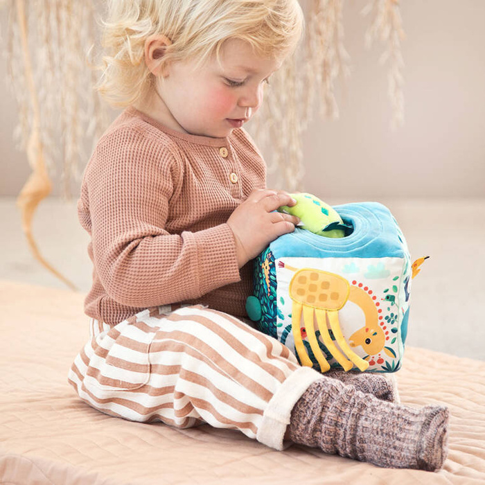 Wielofunkcyjna kostka z gryzakiem i pozytywką 7 odgłosów zwierząt Dżungla Lilliputiens