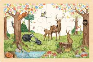 Drewniane puzzle dla dzieci 24 el Na polanie Goki
