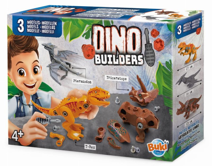 Zestaw 3 dinozaury do skręcania dla dzieci Buki – zrób to sam
