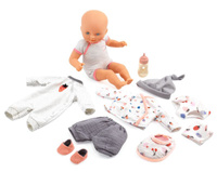 Lalka bobas dla dzieci w walizce z dodatkami Vanille Pomea Djeco