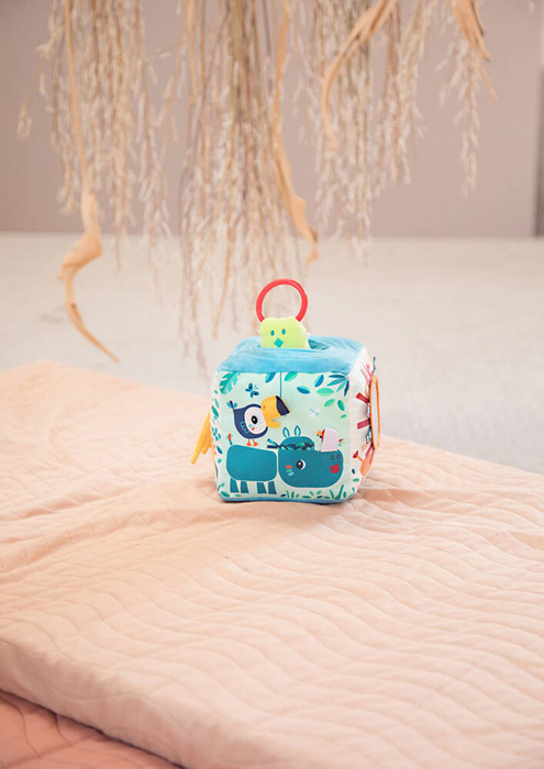 Wielofunkcyjna kostka z gryzakiem i pozytywką 7 odgłosów zwierząt Dżungla Lilliputiens