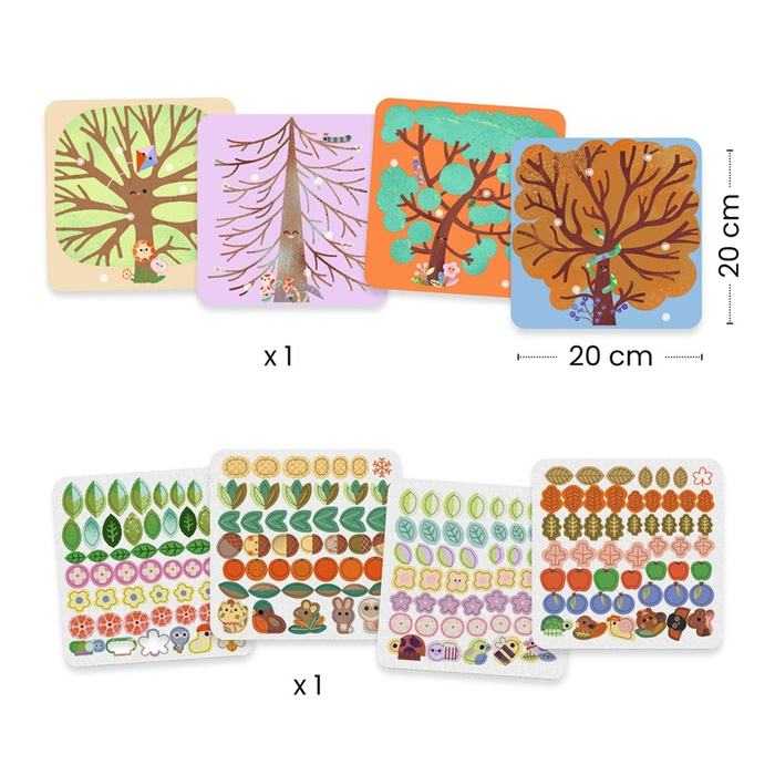 Djeco Drzewa kolorowe Ilustracje do ozdobienia kreatywna Zabawa plastyczna dla dzieci 3–6 lat