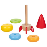 Drewniana wieża układanka na paliku Rakieta Kosmiczna Goki