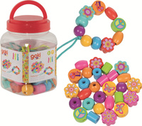 Drewniane Koraliki do tworzenia biżuterii Flower Power 41 elementów Goki