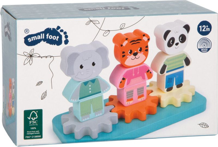 Układanka klocki drewniane na palikach zwierzątka w dżungli Small Foot