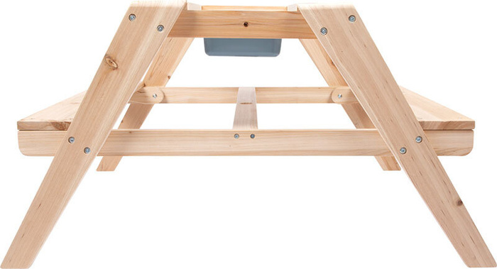 Drewniany stolik ogrodowy dla dzieci z ławką z chowanymi pojemnikami Small Foot