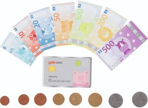 Zabawkowe pieniądze Zwierzęta banknoty monety i karta Goki