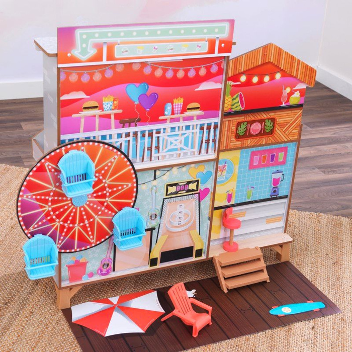 Dwustronny domek dla lalek diabelski młyn Fun Beach House KidKraft 