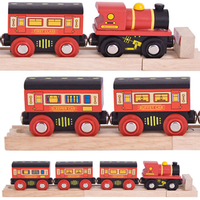 Czerwona lokomotywa z wagonami sypialnymi,  Bigjigs Rail