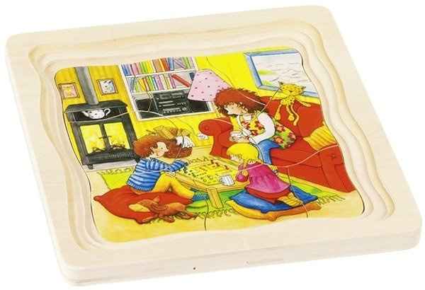 Puzzle warstwowe, mój dzień, 4 obrazki, 46 el.