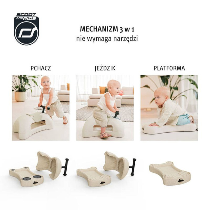 Scootandride My First jeździk pchacz dla dzieci 3w1 6 m+ Sand piaskowy