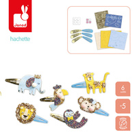 Zestaw kreatywny dla dzieci do tworzenia biżuterii Brokatowe spinki do włosów Egzotyczne zwierzęta Janod