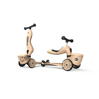 SCOOTANDRIDE Kask + Highwaykick1 2w1 jeździk i hulajnoga z zamykanym schowkiem Zestaw Leopard