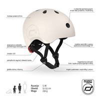SCOOTANDRIDE Dziecięcy Kask i Ochraniacze Ash S-M ochronny Zestaw 3 lata+