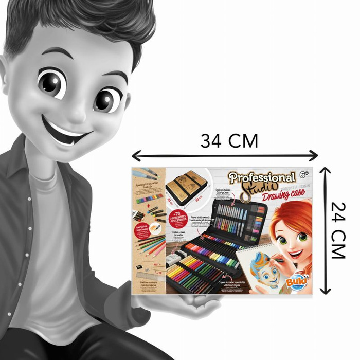 Teczka z akcesoriami plastycznymi i szkicownikiem Buki