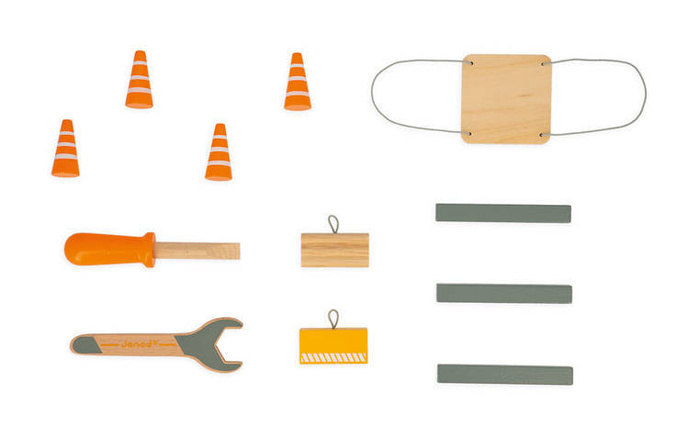 Drewniany dźwig do składania z narzędziami Janod